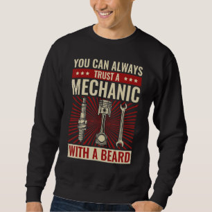 Män Du Kan Alltid Lita På En Mekaniker Med Skägg Lång Ärmad Tröja