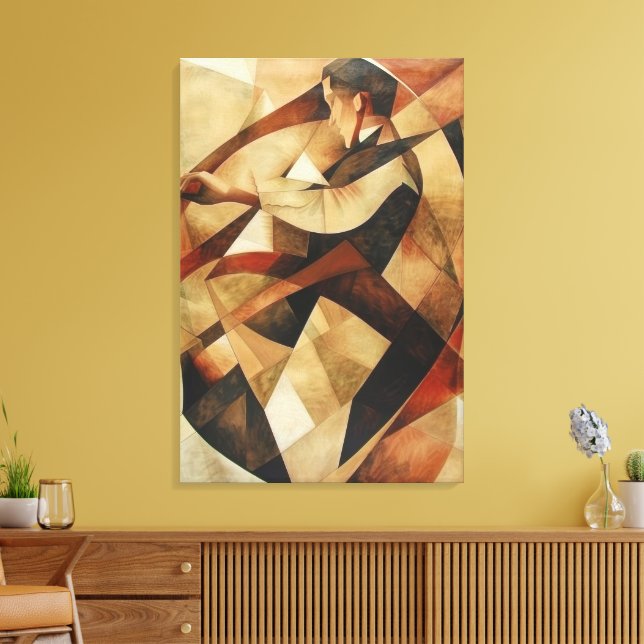 Man Enveloped in Abstraction Canvas (Insitu (Vardagsrum))