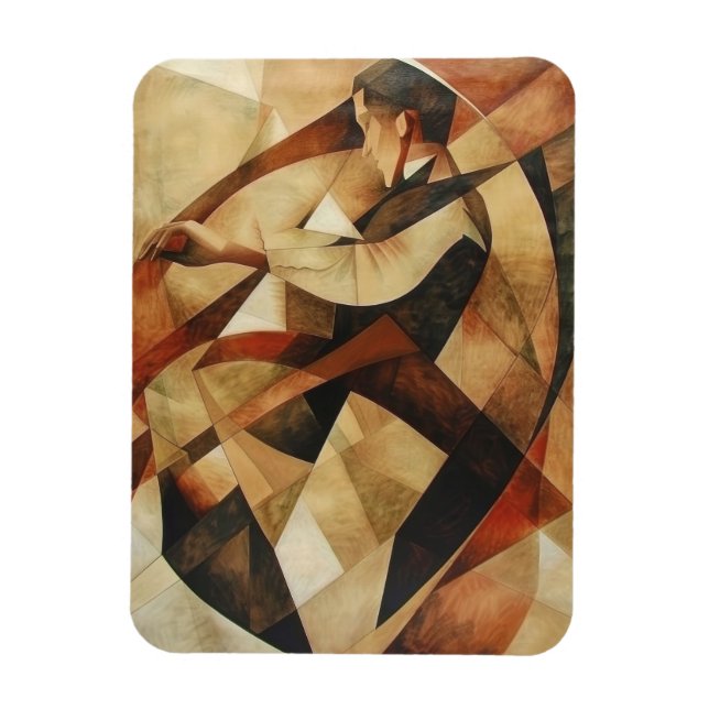Man Enveloped in Abstraction Canvas Magnet (Vertikal)