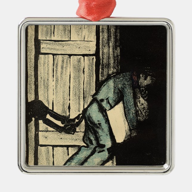 Man fångade politiska affischer för en julgransprydnad metall (Framsidan)