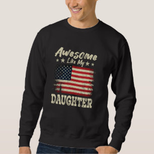 Män fantastiska som min dotter med USA-flagga roli Lång Ärmad Tröja