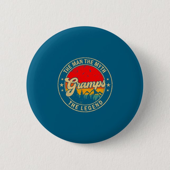 Man Farfar Myt Legend Vintage Retro Knapp (Framsida)