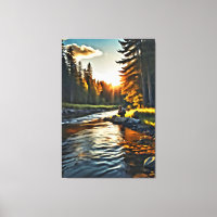 *~* Man Fishing Art Stream Nature AP49