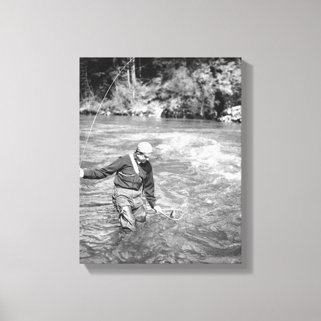 Man Fishing Canvastryck (Framsida)