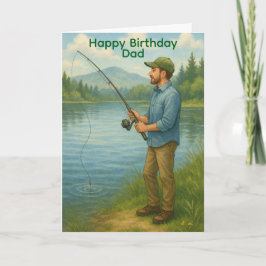 Man Fishing Custom Birthday/Fathers Day Kort