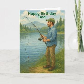 Man Fishing Custom Birthday/Fathers Day Kort