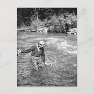 Man Fishing Vykort