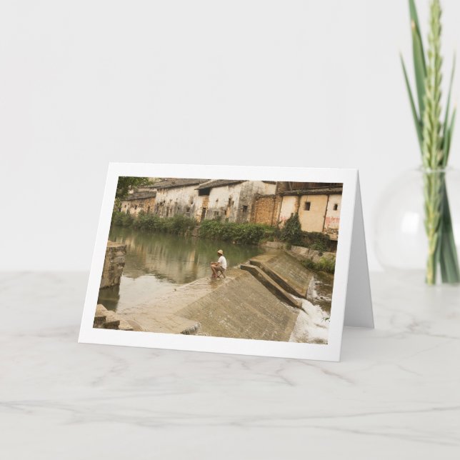 Män fiskekort med inverterat blankfiskekort kort (Framsida)