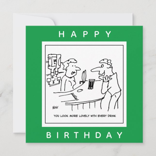 Man Flattering a Barmaid in a Pub Tecknad Kort (Framsida)