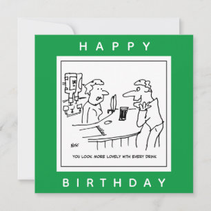 Man Flattering a Barmaid in a Pub Tecknad Kort