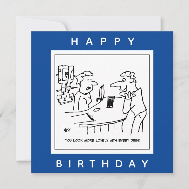 Man Flattering a Barmaid in a Pub Tecknad Kort (Framsida)