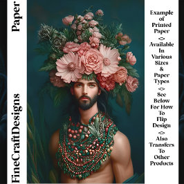 Man, Flowers, Berries, Foliage CQ9 Craft Papper