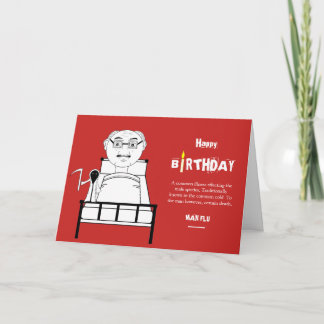 Man Flu Birthday Card Kort