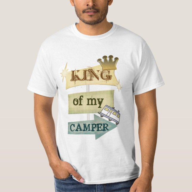Man för campa för GrungeRV/RVING Tee Shirt (Framsida)