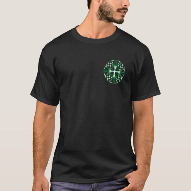 man för celticgröntkor t-skjorta svart t-shirt (Framsida)