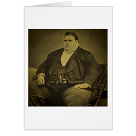 Man för Sideshow för vintagecirkusfreak fet Hälsningskort