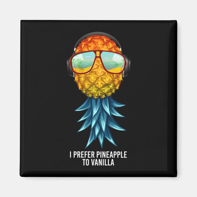 Män föredrar ananas framför vanilj upp och ner magnet (Framsidan)