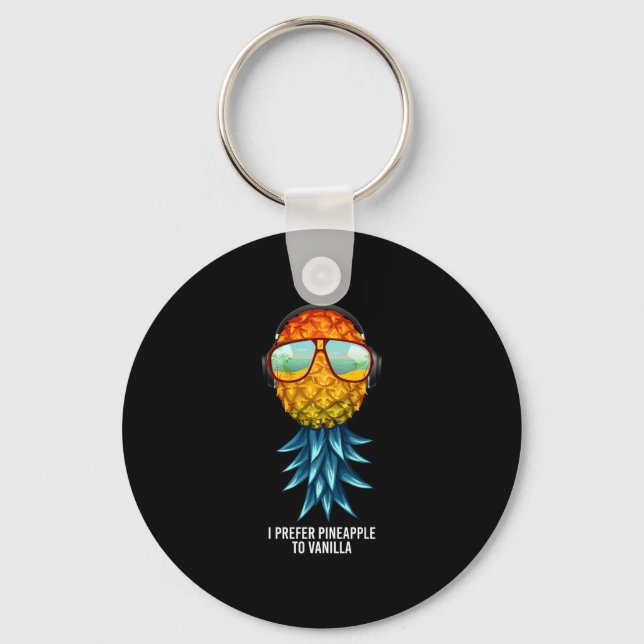 Män föredrar ananas framför vanilj upp och ner nyckelring (Framsida)