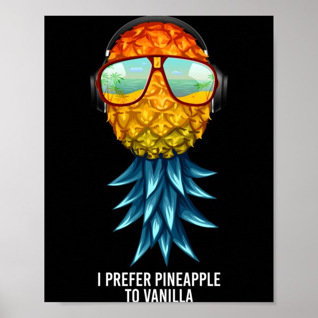 Män föredrar ananas framför vanilj upp och ner poster (Framsidan)