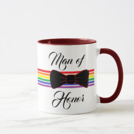 Man från Honor Burgundy Bow Tie Coffee Mugg
