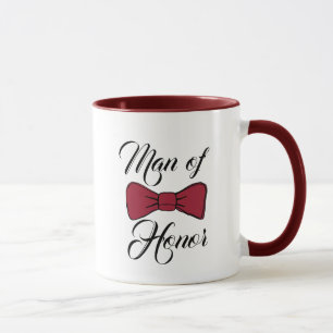 Man från Honor Burgundy Bow Tie Coffee Mugg