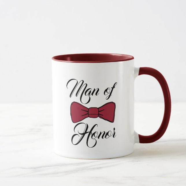 Man från Honor Burgundy Bow Tie Coffee Mugg (Höger)