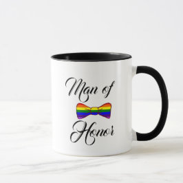 Man från Rainbow Bow Tie Coffee Mugg