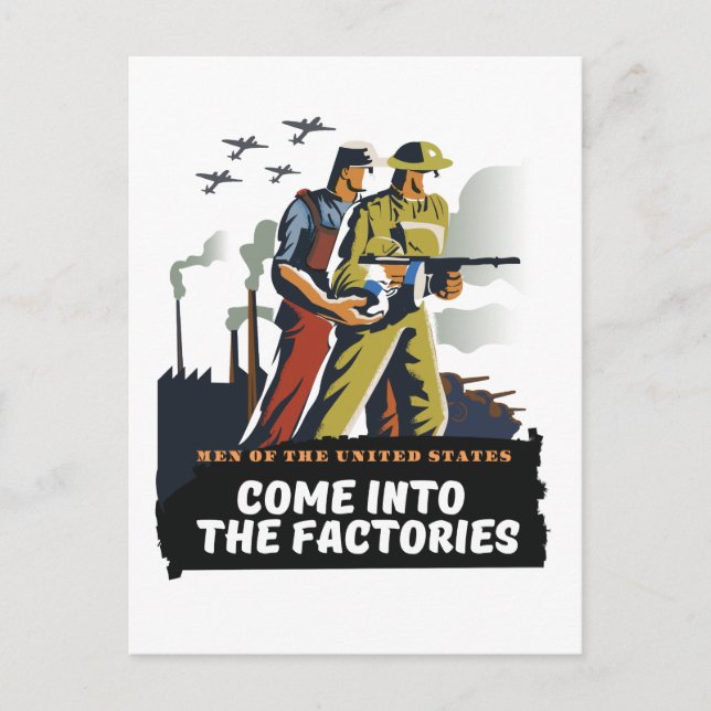 Män från USA, WW2-affisch Vykort (Framsida)