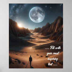 Man går en solitär resa på kosmisk sandsw poster