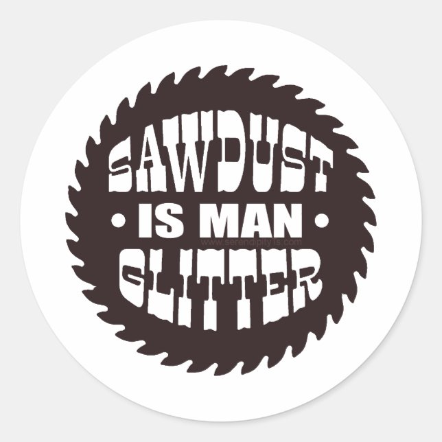 Man Glitter Runt Klistermärke (Framsida)