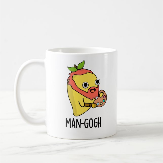 Man-gogh Funny Artist Mango Pun Kaffemugg (Vänster)