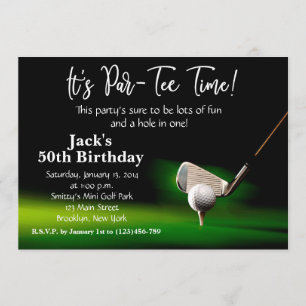 Man Golf Birthday-inbjudan Inbjudningar