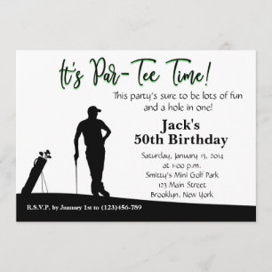 Man Golf Birthday-inbjudan Inbjudningar