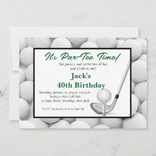 Man Golf Birthday-inbjudan Inbjudningar