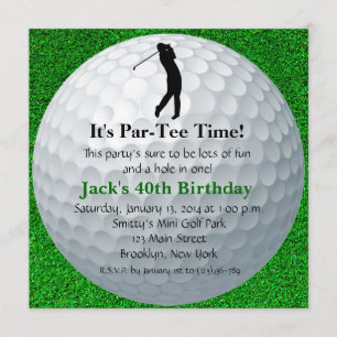 Man Golf Birthday-inbjudan Inbjudningar