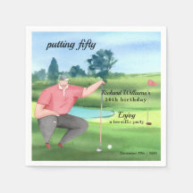 Man Golf Putting Fifty 50-årsdag