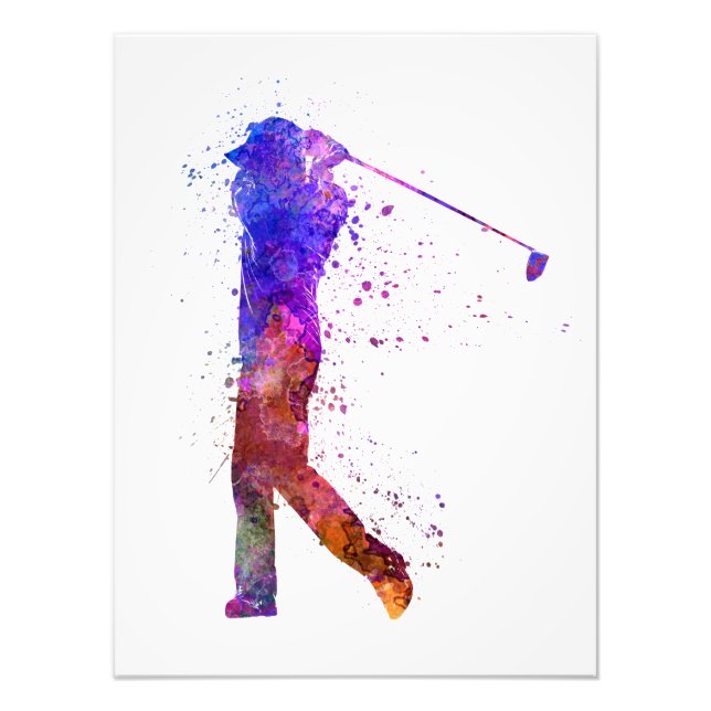man golfer swing silhouette fototryck (Framsidan)