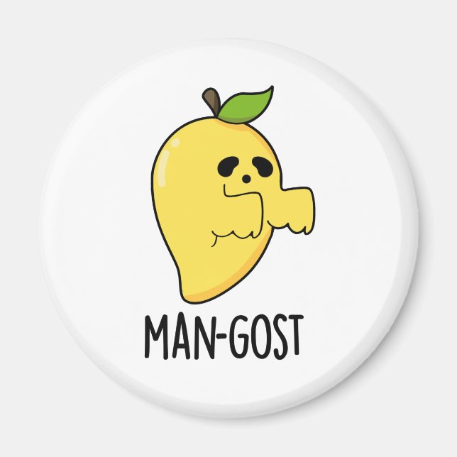Man-gost Funny Halloween Mango Fruit Ghost Pun Magnet (Framsidan)