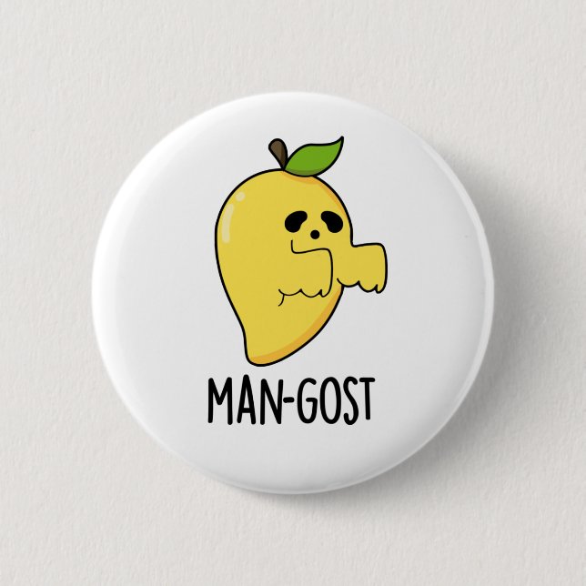 Man-gost Funny Halloween Mango Ghost Pun Knapp (Framsida)