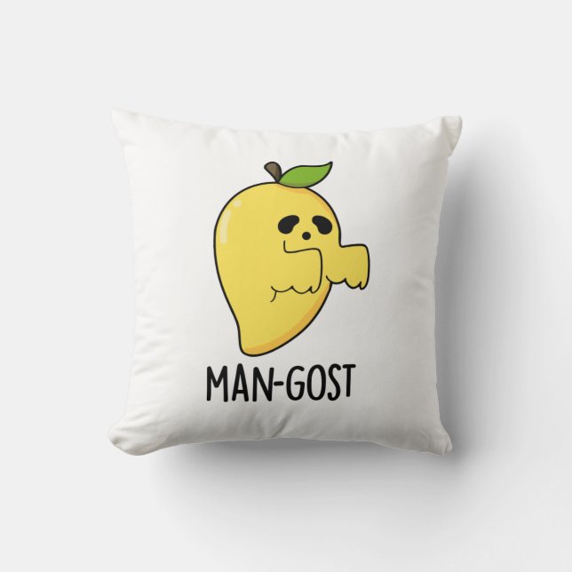 Man-gost Funny Halloween Mango Ghost Pun Kudde (Framsida)