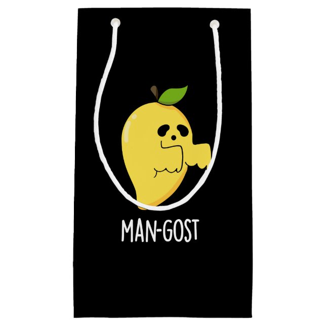 Man-gost Funny Halloween Mango Ghost Pun Mörk BG (Framsidan)