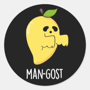 Man-gost Funny Halloween Mango Ghost Pun Mörk BG Runt Klistermärke