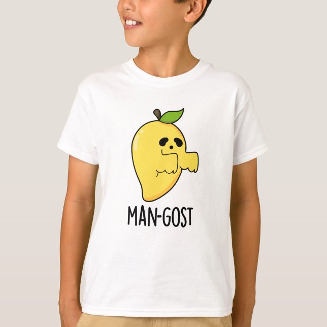 Man-gost Funny Halloween Mango Ghost Pun T Shirt (Framsida)