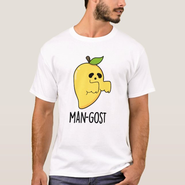 Man-gost Funny Halloween Mango Ghost Pun T Shirt (Framsida)