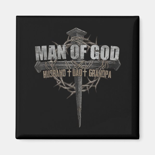 Man Gud Make Husbonde Pappa Farfar Design Magnet (Framsidan)