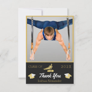 Man Gymnast Modern Foto examensklass Tack Kort