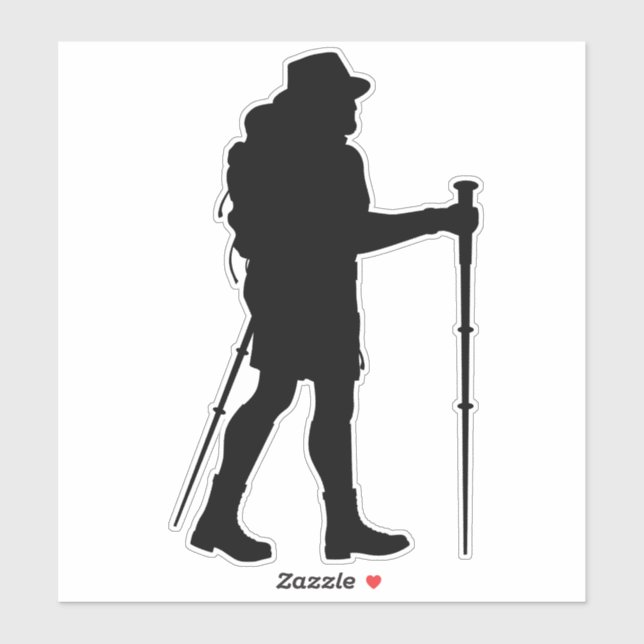 Man Hiking Silhouette Klistermärken (Ark)
