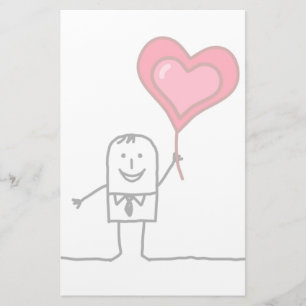 Man & hjärta brevpapper