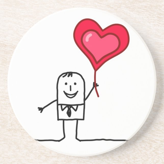 Man & hjärta underlägg sandsten (Framsidan)