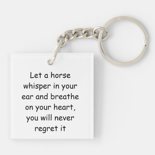 Man Holding Horse Light Acrylic Keychain (Baksidan)